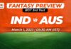 IND vs AUS Fantasy Preview